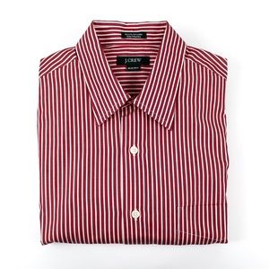 4/$25 J Crew Red Striped Button Up Dress Shirt M